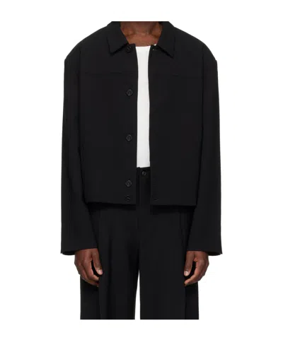 Entire Studios Craft Cropped Jacket In Black