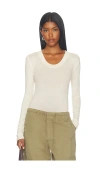 Entire Studios Crew Neck Bodysuit In Cream
