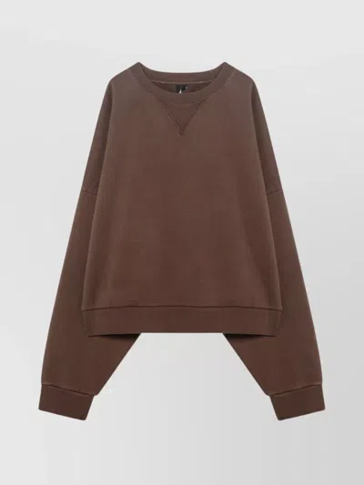 Entire Studios Crew Neck Cotton Sweatshirt Studio Q In Brown