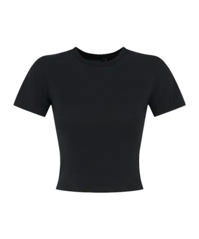 Entire Studios Crew Neck Cropped T-shirt In Black