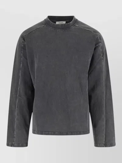 Entire Studios Crew Neck Knit Sweater Long Sleeves In Gray