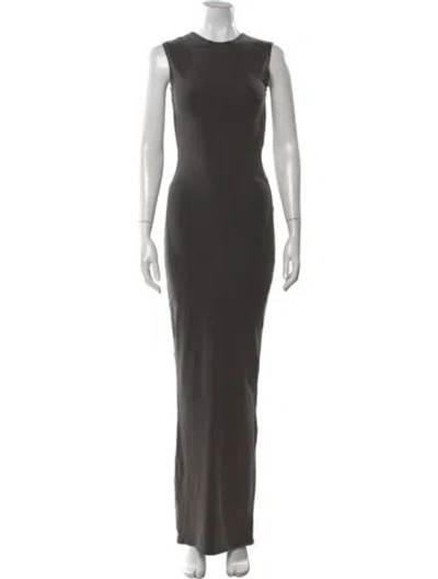 Pre-owned Entire Studios Crew Neck Long Dress In Gray