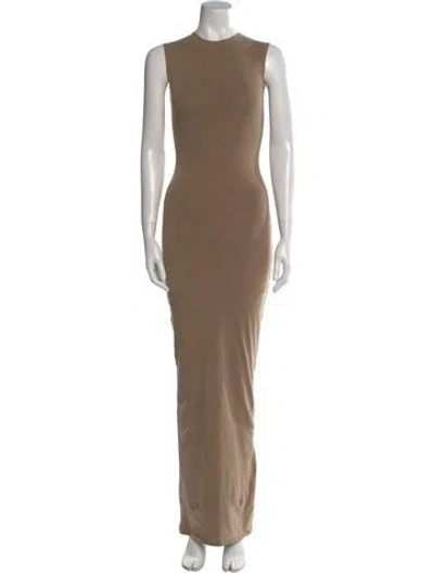 Pre-owned Entire Studios Crew Neck Long Dress In Neutral