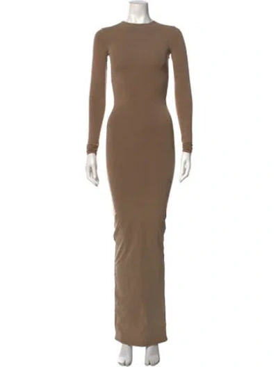 Pre-owned Entire Studios Crew Neck Long Dress In Neutral
