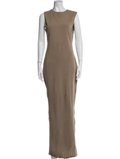 Pre-owned Entire Studios Crew Neck Long Dress In Neutrals