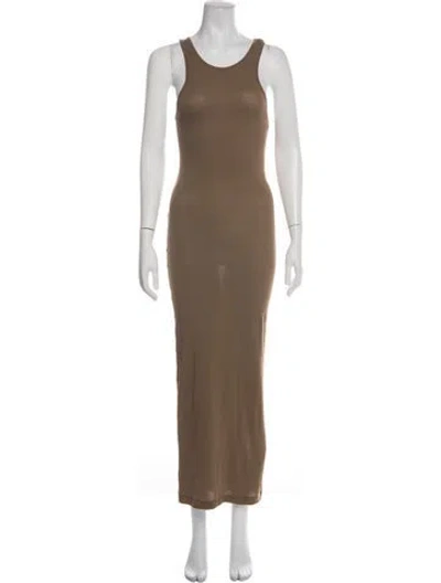 Pre-owned Entire Studios Crew Neck Long Dress W/ Tags In Brown