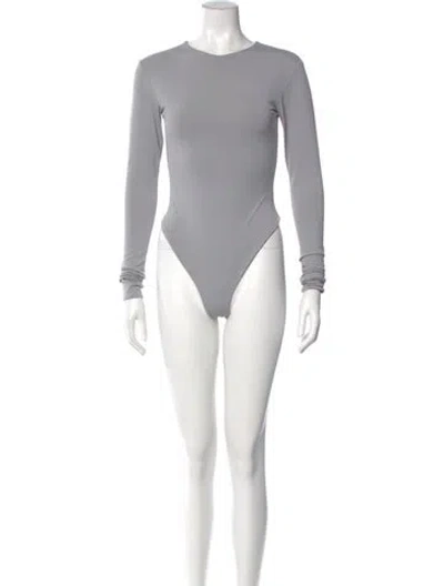 Pre-owned Entire Studios Crew Neck Long Sleeve Bodysuit In Gray