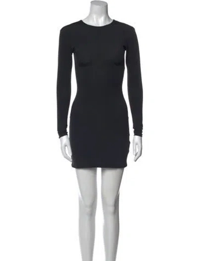 Pre-owned Entire Studios Crew Neck Mini Dress In Black
