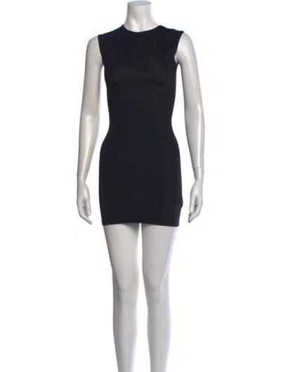 Pre-owned Entire Studios Crew Neck Mini Dress In Black