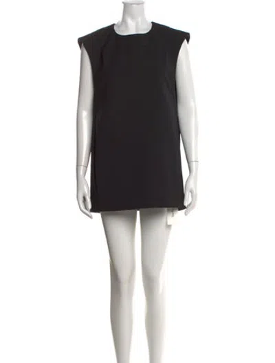 Pre-owned Entire Studios Crew Neck Mini Dress In Black
