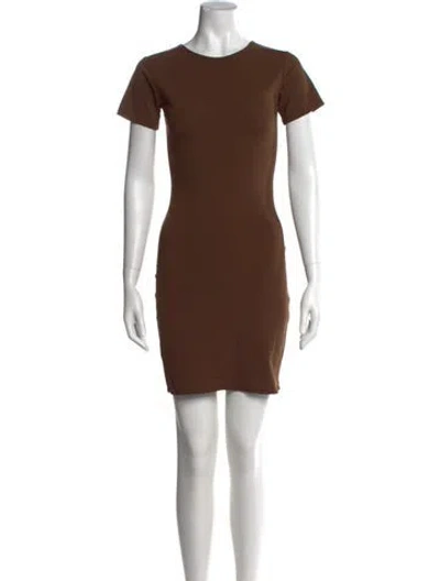 Pre-owned Entire Studios Crew Neck Mini Dress In Brown