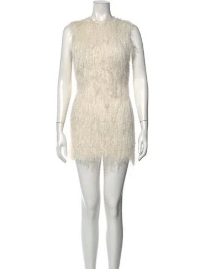 Pre-owned Entire Studios Crew Neck Mini Dress In Neutrals