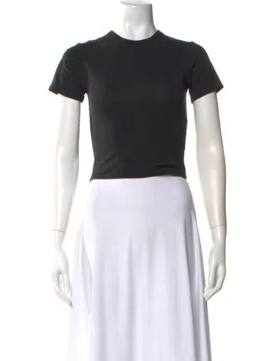 Pre-owned Entire Studios Crew Neck Short Sleeve Crop Top In Black