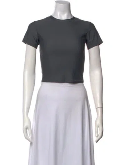 Pre-owned Entire Studios Crew Neck Short Sleeve Crop Top In Grey