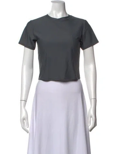 Pre-owned Entire Studios Crew Neck Short Sleeve Crop Top In Grey