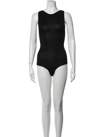 Pre-owned Entire Studios Crew Neck Sleeveless Bodysuit In Black
