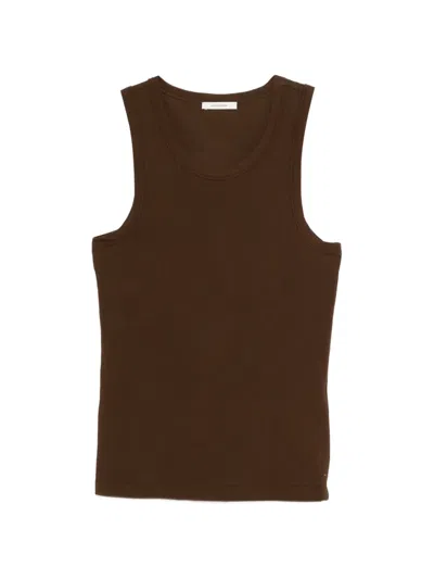 Entire Studios Crew Neck Sleeveless Tank Top In Brown