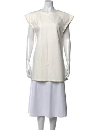 Pre-owned Entire Studios Crew Neck Sleeveless Top In White