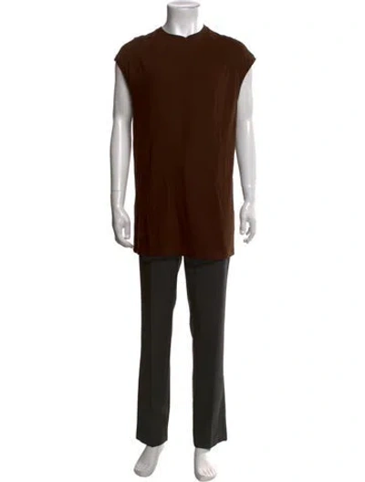 Pre-owned Entire Studios Crew Neck Sleeveless T-shirt In Brown