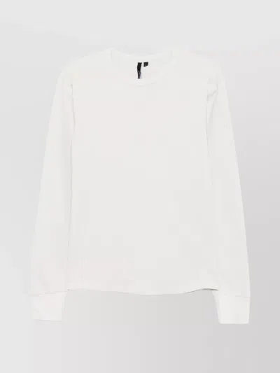 Entire Studios Crew Neck Thermal Sweatshirt With Thumb Slots In White