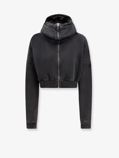 Entire Studios Croppd Full Zip Sweatshirt In Gray