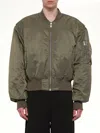 Entire Studios Nylon Bomber Jacket Puffer Jackets Green In Brown
