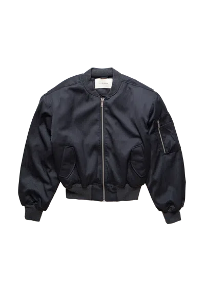 Entire Studios Cropped Broad Bomber Grey In Multi