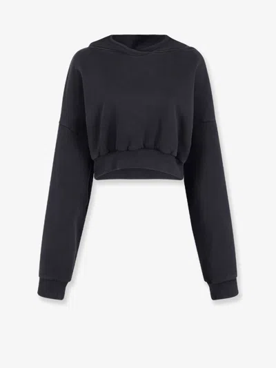 Entire Studios Cropped Cotton Sweatshirt In Gray
