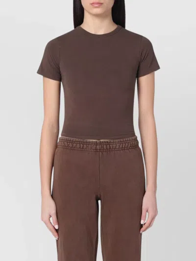 ENTIRE STUDIOS CROPPED COTTON T-SHIRT CREW NECK SLIM FIT