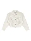 Entire Studios Cropped Denim Jacket In White