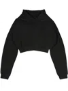 Entire Studios Womens Cork Heavyweight Cropped Organic-cotton Jersey Hoody In Soot