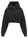 Entire Studios Cropped Heavy Hood Sweatshirt In Black
