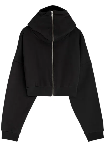 Entire Studios Organic Cotton Washed Black Cropped Sweatshirt