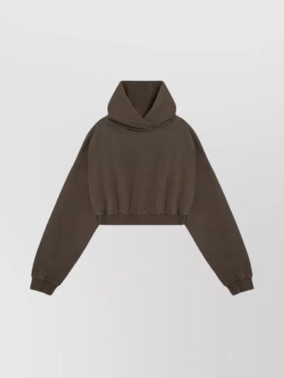 ENTIRE STUDIOS CROPPED HOODED SWEATSHIRT WITH RIBBED CUFFS AND HEM
