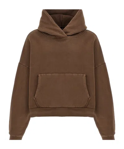 Entire Studios Cropped Hoodie In Brown