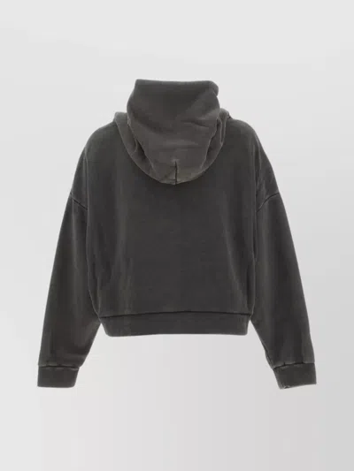 Entire Studios Cropped Hoodie With Front Pocket In Black