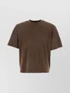 Entire Studios Cropped Mud Cotton T-shirt With Short Sleeves In Brown