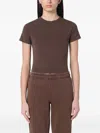 Entire Studios Cropped Crewneck T-shirt In Brown