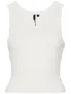 Entire Studios Womens Scoop-neck Cropped Organic-cotton Blend Jersey Top Rice