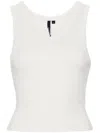 Entire Studios Womens Scoop-neck Cropped Organic-cotton Blend Jersey Top Rice