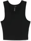 Entire Studios Womens Cropped Scoop-neck Stretch-cotton Tank Top Soot In Schwarz