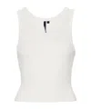 Entire Studios Womens Scoop-neck Cropped Organic-cotton Blend Jersey Top Rice In White
