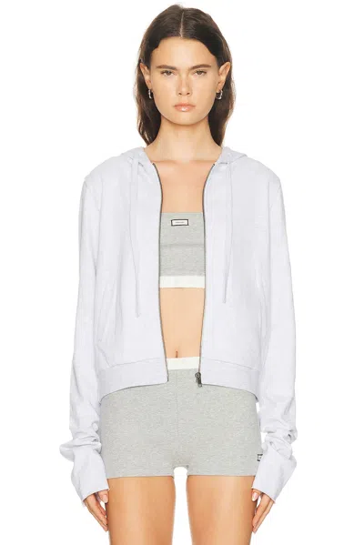 Entire Studios Cropped Zip Up Jacket In White