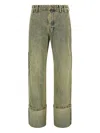 Entire Studios Cuff Surface Wave Jeans Yellow In Yellow