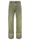 Entire Studios Cuff Surface Wave Jeans Yellow In Gray