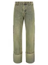 Entire Studios Cuff Surface Wave Jeans Yellow In Multi