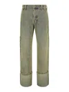 Entire Studios Cuff Surface Wave Jeans Yellow In Green
