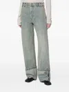 Entire Studios Wide-leg Jeans With Washed Effect In Blue