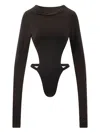 Entire Studios Cutout Long-sleeve Bodysuit In Brown