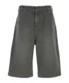 Entire Studios Dark Grey Denim Bermuda Shorts In Gray